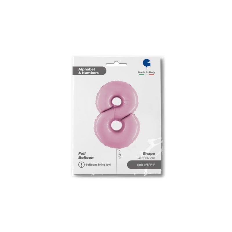 numero 8 foil 100cm/40inch rosa