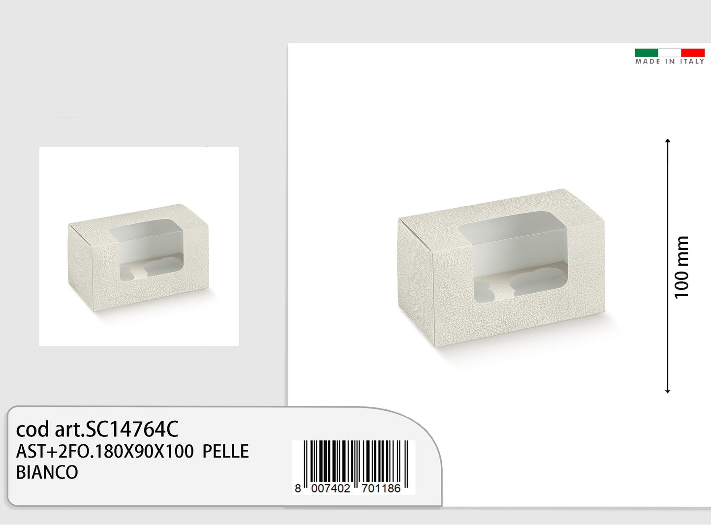 scatola effetto pelle con finestra