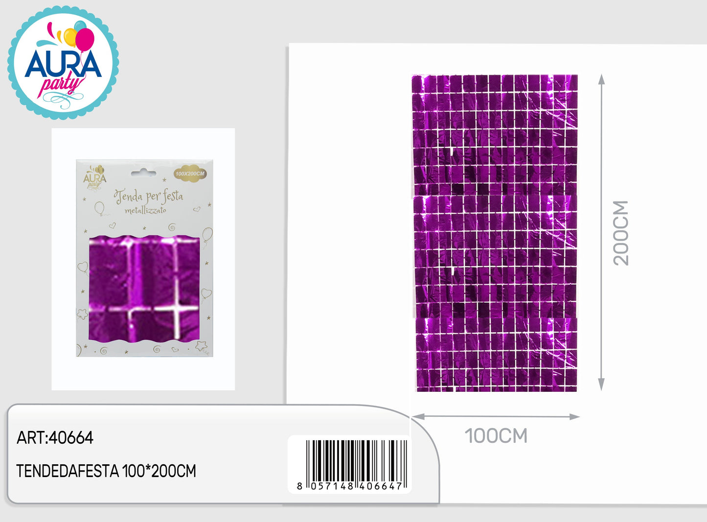 tende da festa fucsia 100x200cm