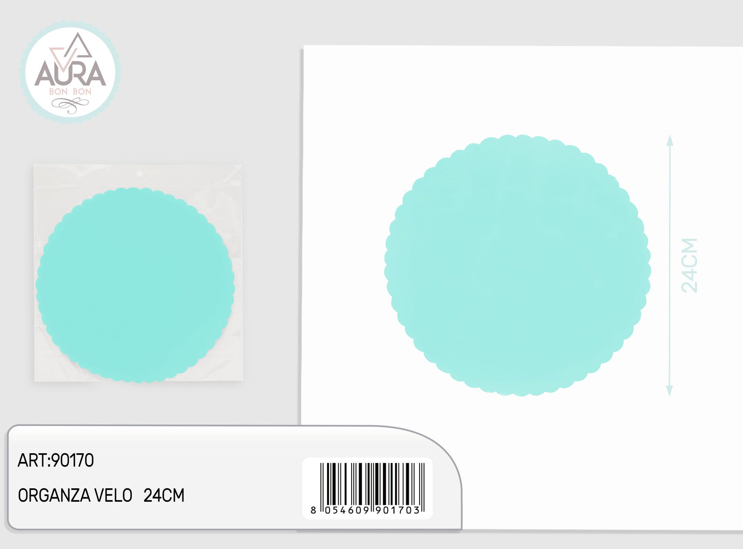 velo organza 24cm tiffany 50pz