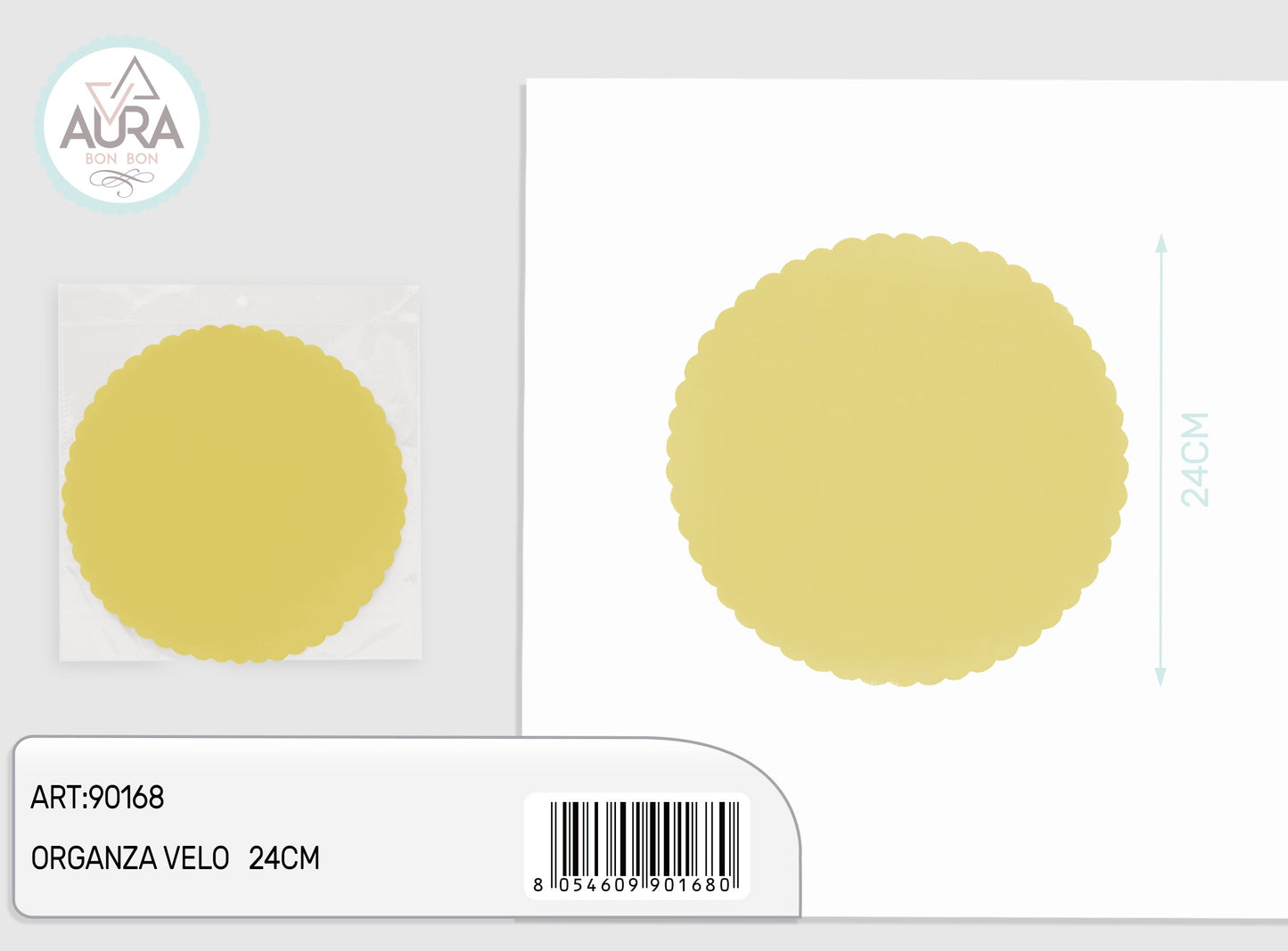 velo organza 50pz 24cm giallo