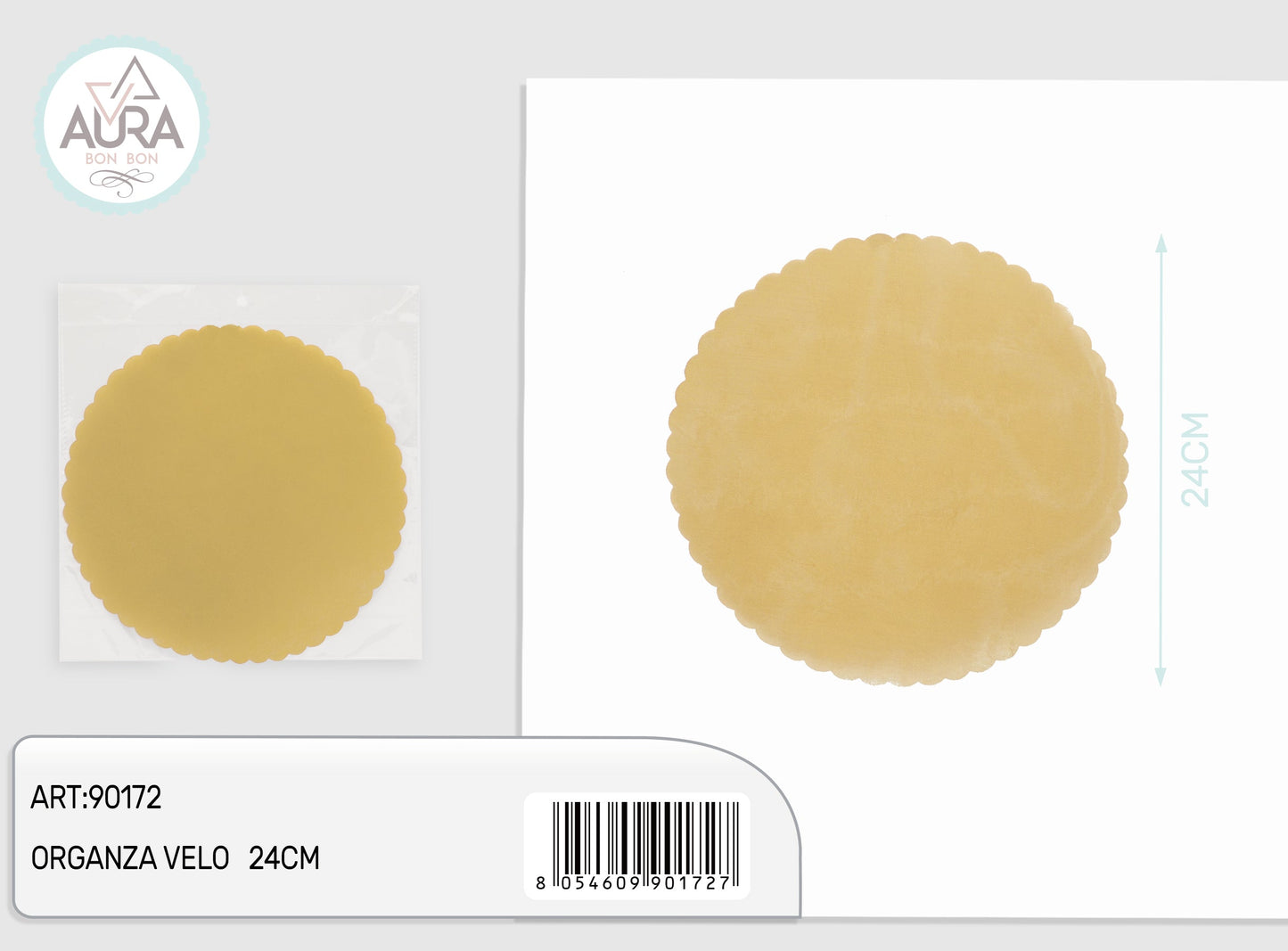 velo organza 50pz 24cm oro