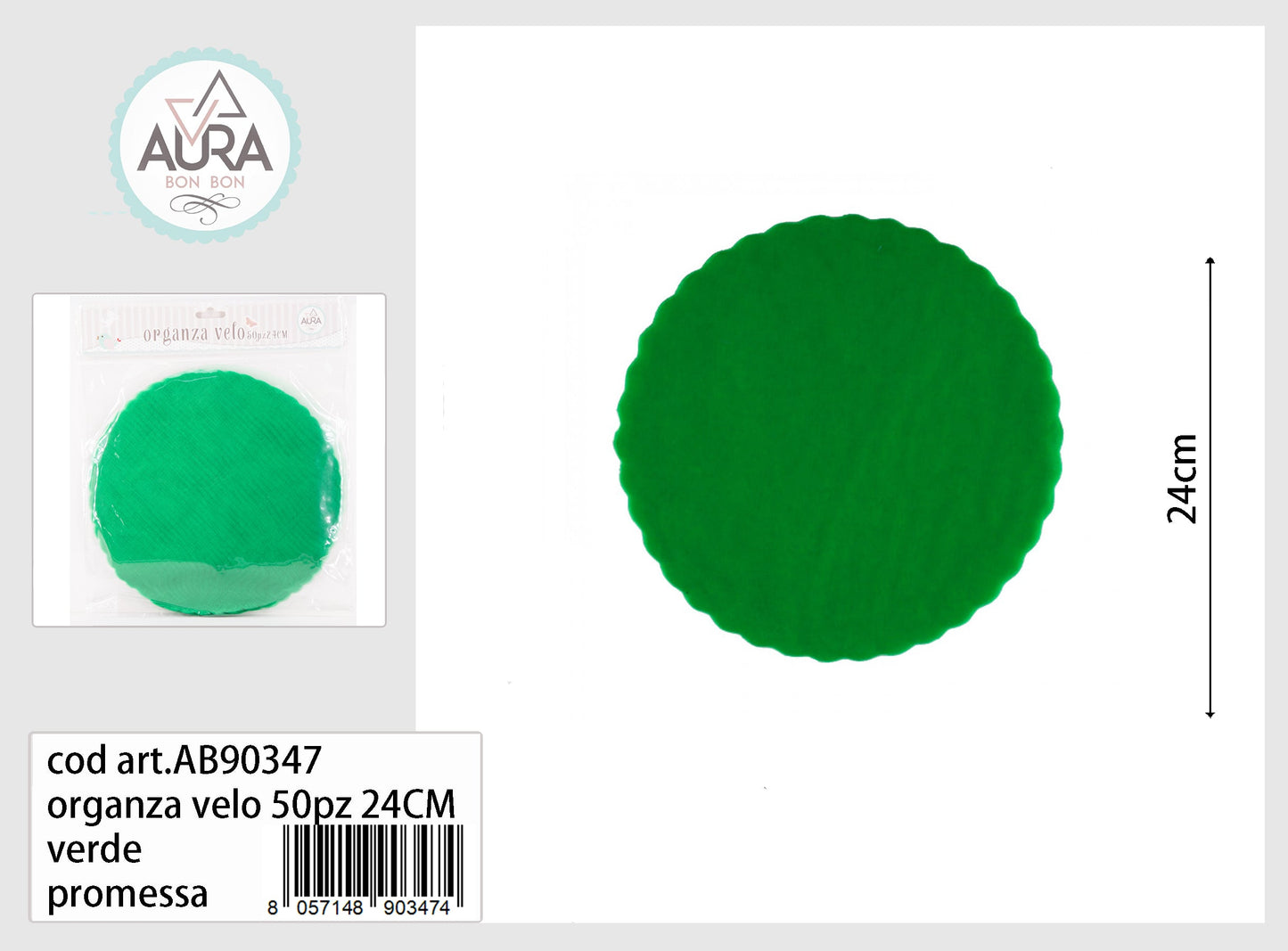 velo organza verde scuro