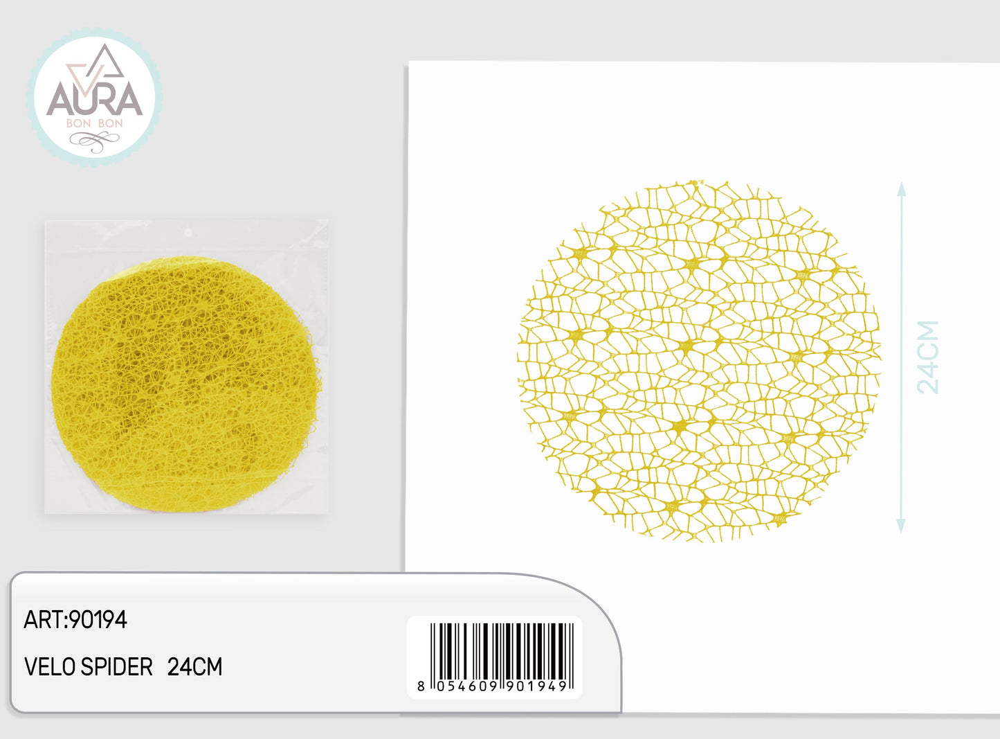 velo spider tondo 24cm 25pz giallo