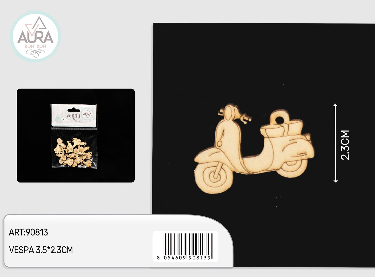 decorazione in legno Vespa