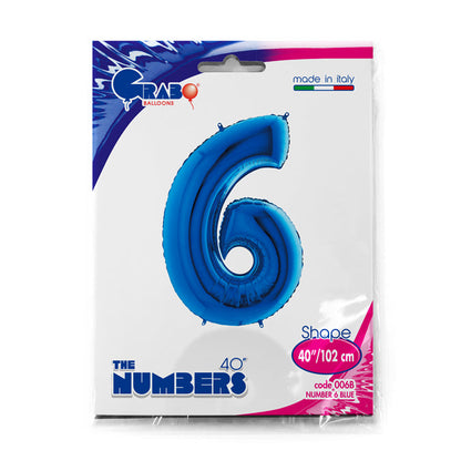 numero 6 blue 102cm