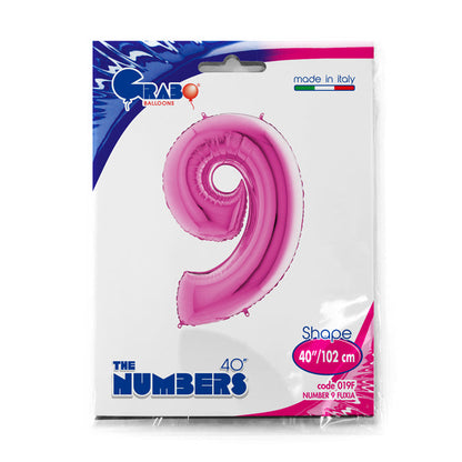 numerone 9 foil 100cm/40inch fucsia