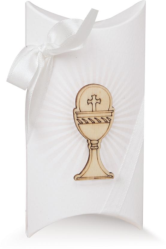 Astuccio Busta con radiale stampato ed applicazione di calice in legno grande