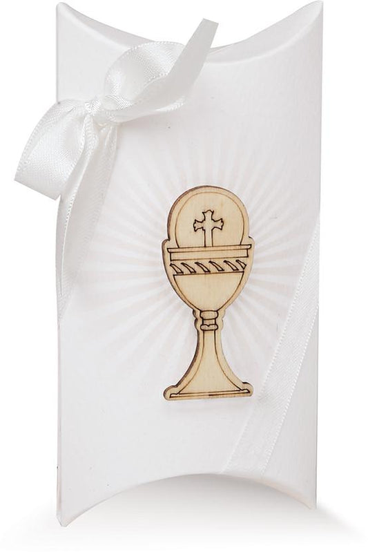 Astuccio Busta con radiale stampato ed applicazione di calice in legno grande