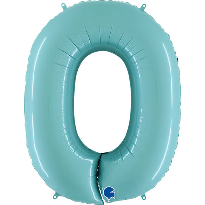 numero 0 foil 100cm/40inch celeste