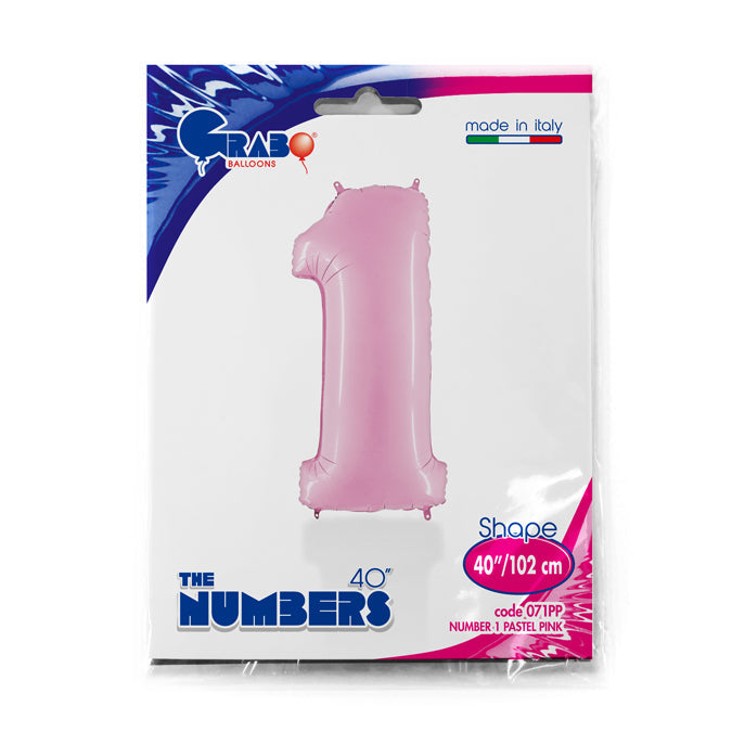 numero 1 foil 100cm/40inch rosa