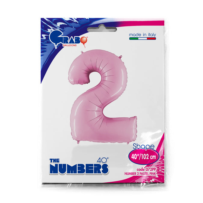 numero 2 foil 100cm/40inch rosa