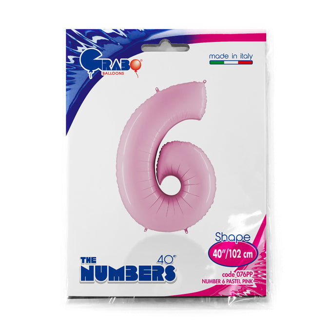 numero 6 foil 100cm/40inch rosa