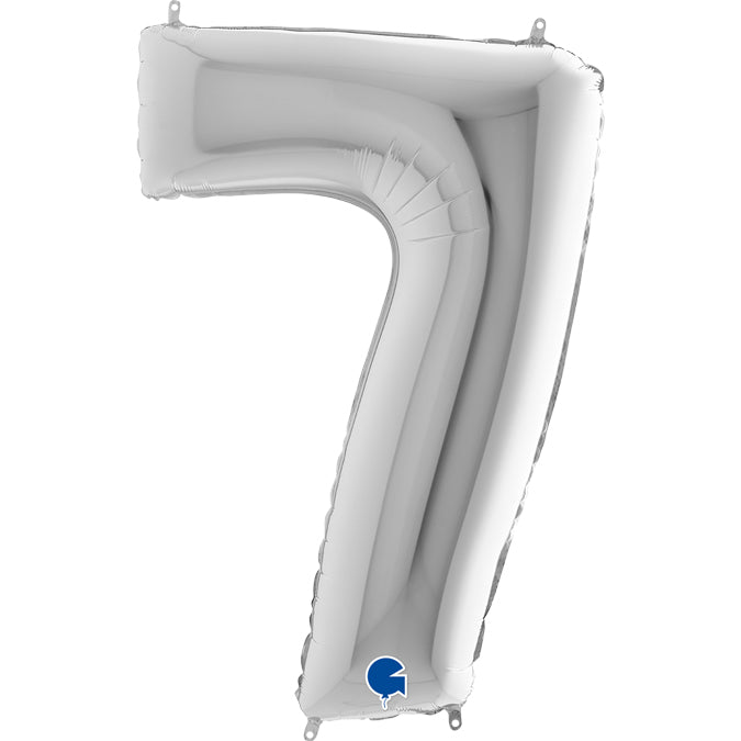 numerone 7 foil 100cm/40inch argento