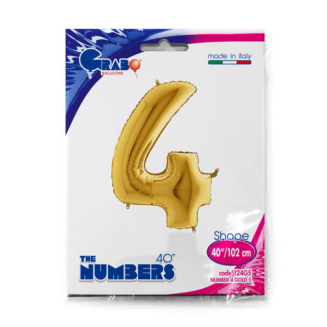 numero 4 foil 100cm/40inch oro