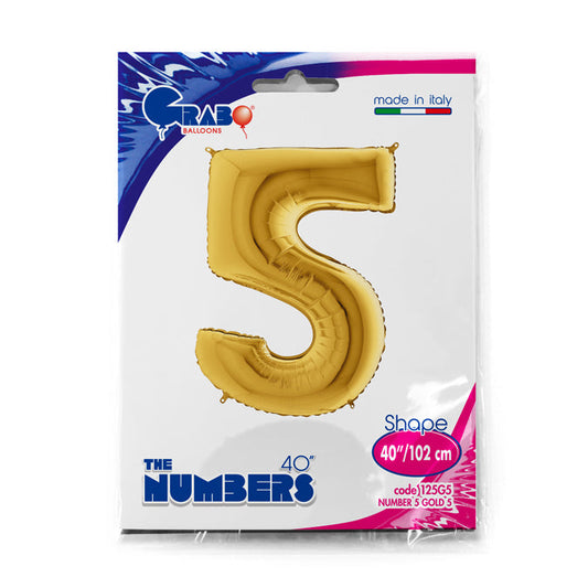 numero 5 foil 100cm/40inch oro