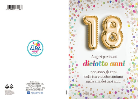 18 anni biglietto auguri