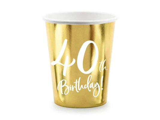 Bicchieri di carta 40th Birthday gold 6pz