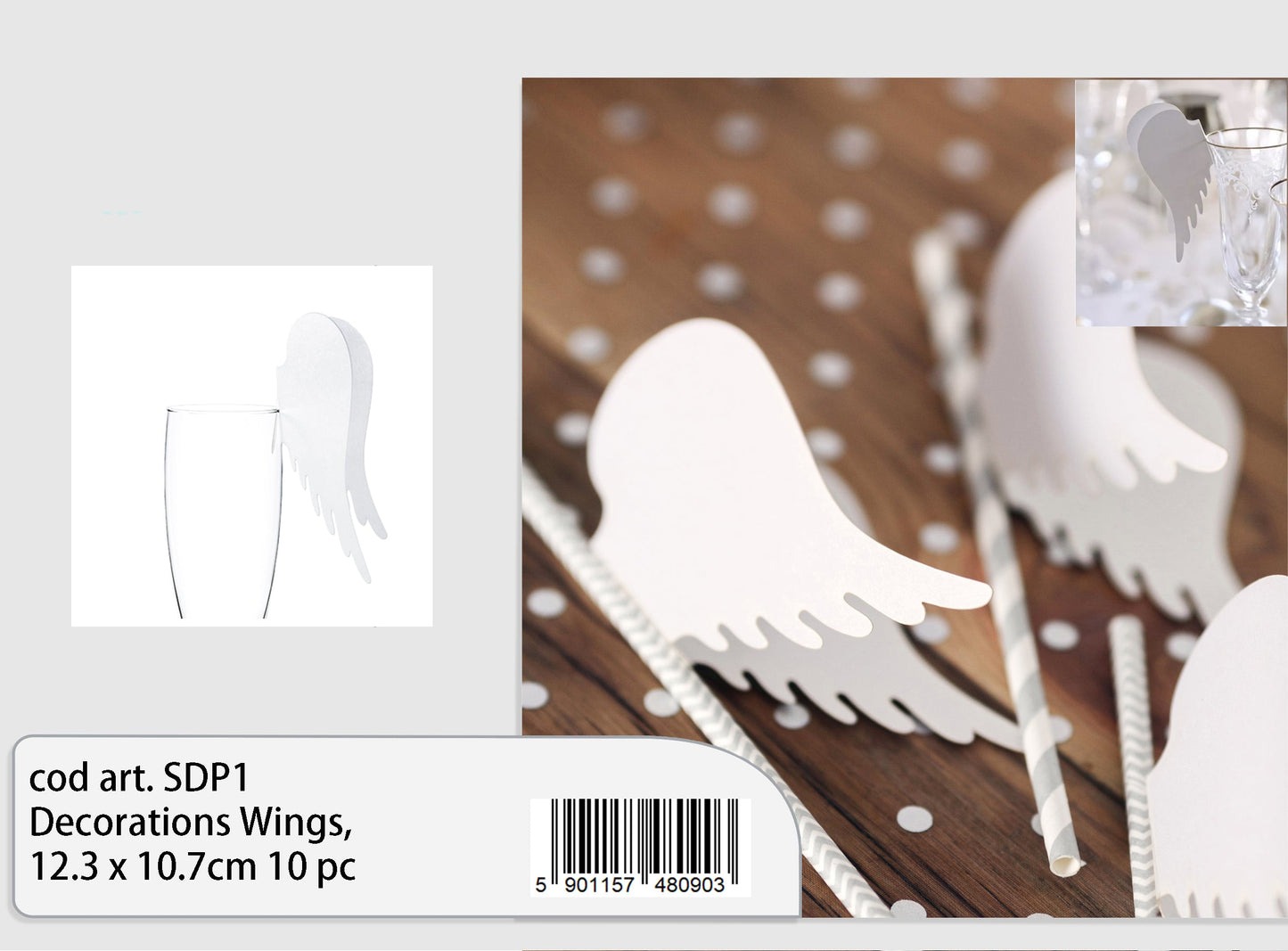 Ali in carta decorative 12,3 x10,7cm