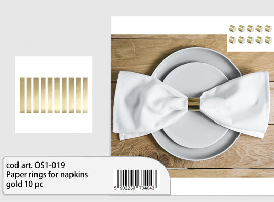Anelli per tovaglioli colore oro 10pz