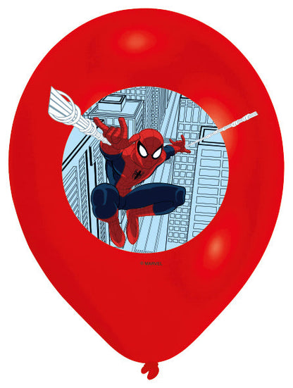 6 palloncini Spiderman in azione 27,5 cm