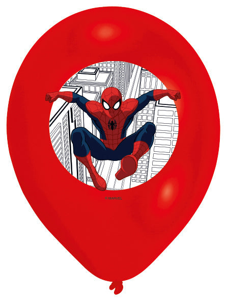 6 palloncini Spiderman in azione 27,5 cm