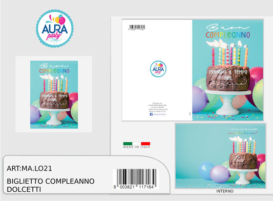 biglietto compleanno dolcetti