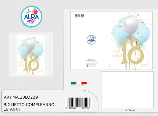 Biglietto di auguri per compleanno 18 anni