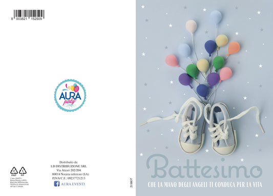 biglietto battesimo azzurro porta soldi