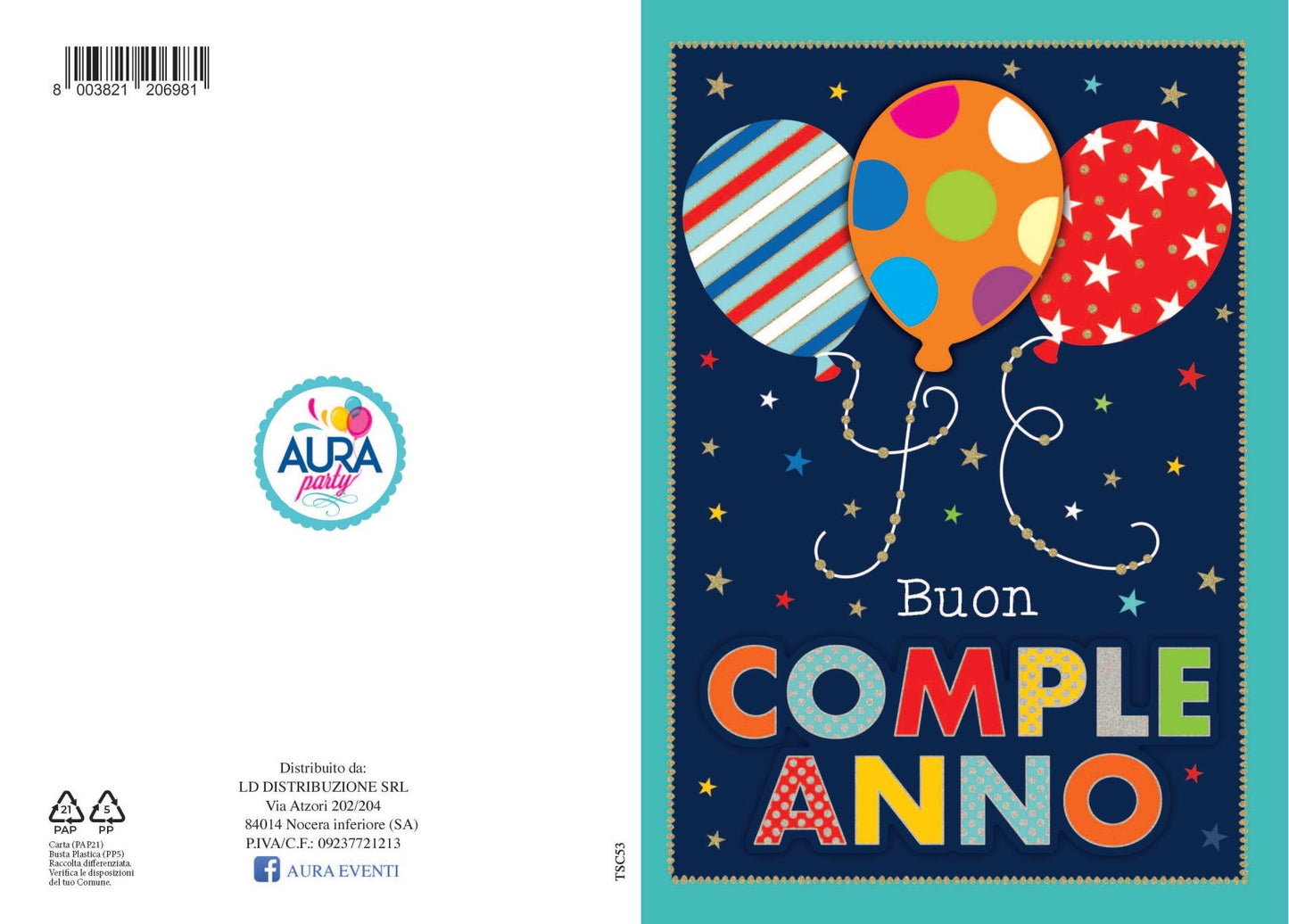 Biglietti di auguri "buon compleanno" con palloncini