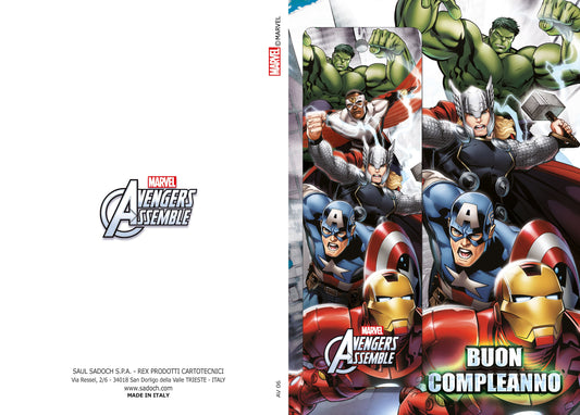 biglietto con segnalibro lentic. 3D Avengers