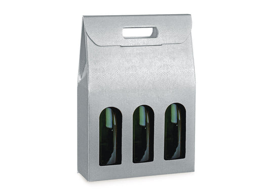 3 bottiglie f.to 270x90x385mm skin argento