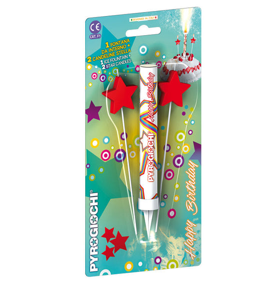 1 happy birthday + 2 star candles