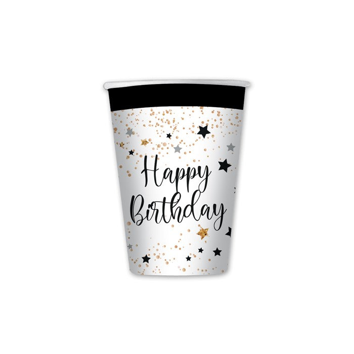 8 Bicchieri 200cc Happy Birthday