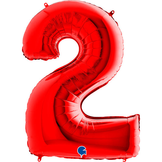 numero 2 foil 102cm/40inch rosso