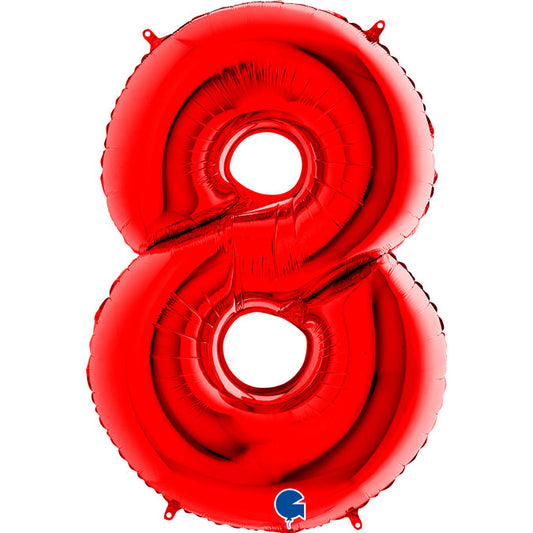numero 8 foil 102cm/40inch rosso