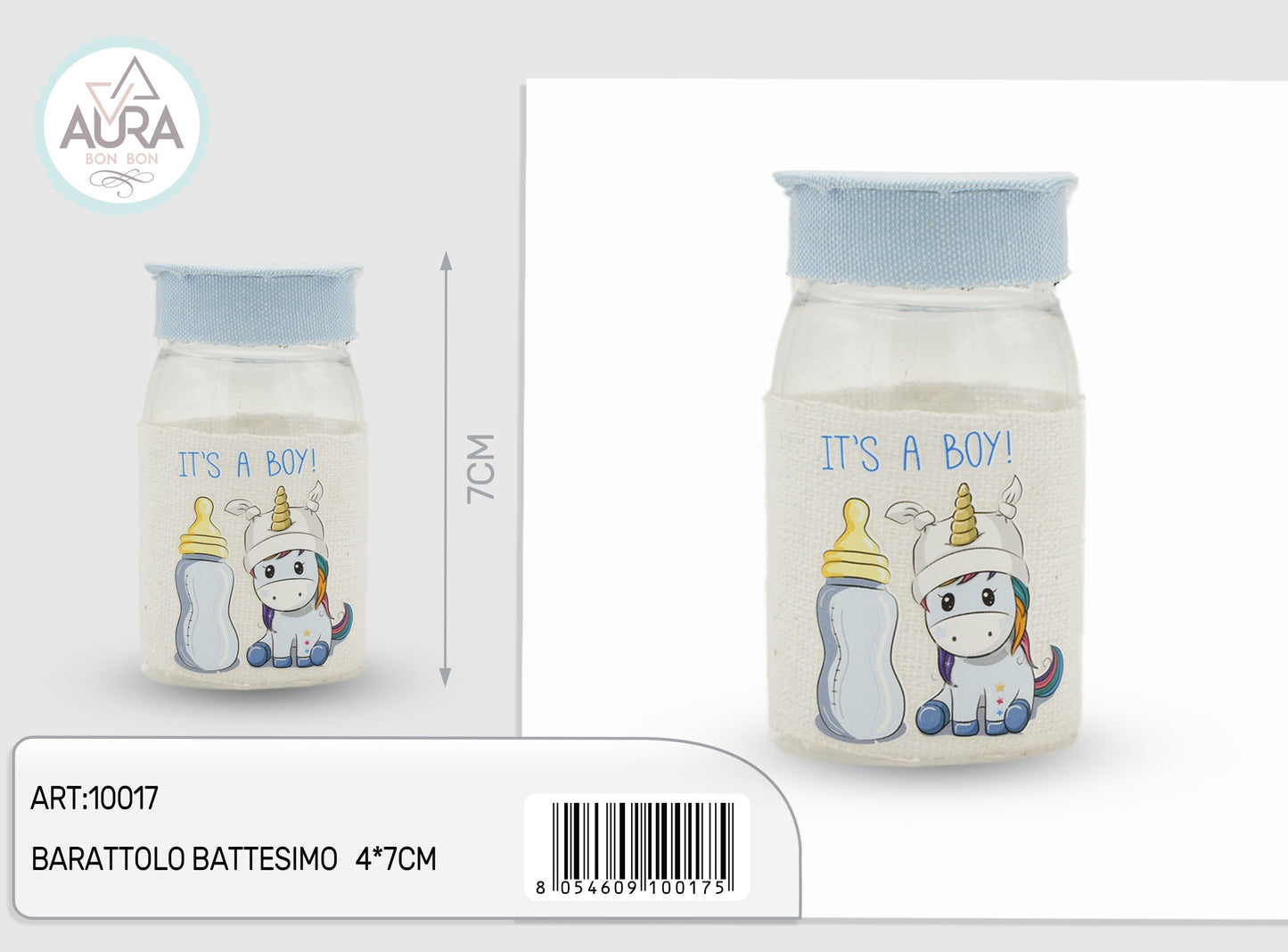 barattolo baby unicorno celeste