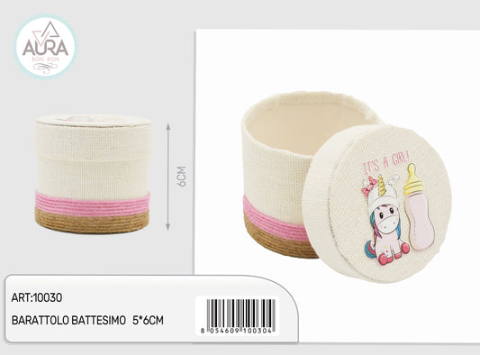 barattolo baby unicorno rosa