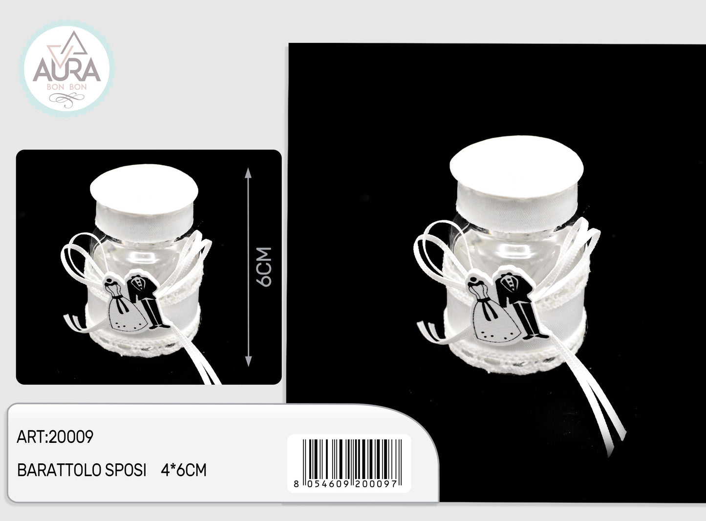 barattolo sposi 4x7cm