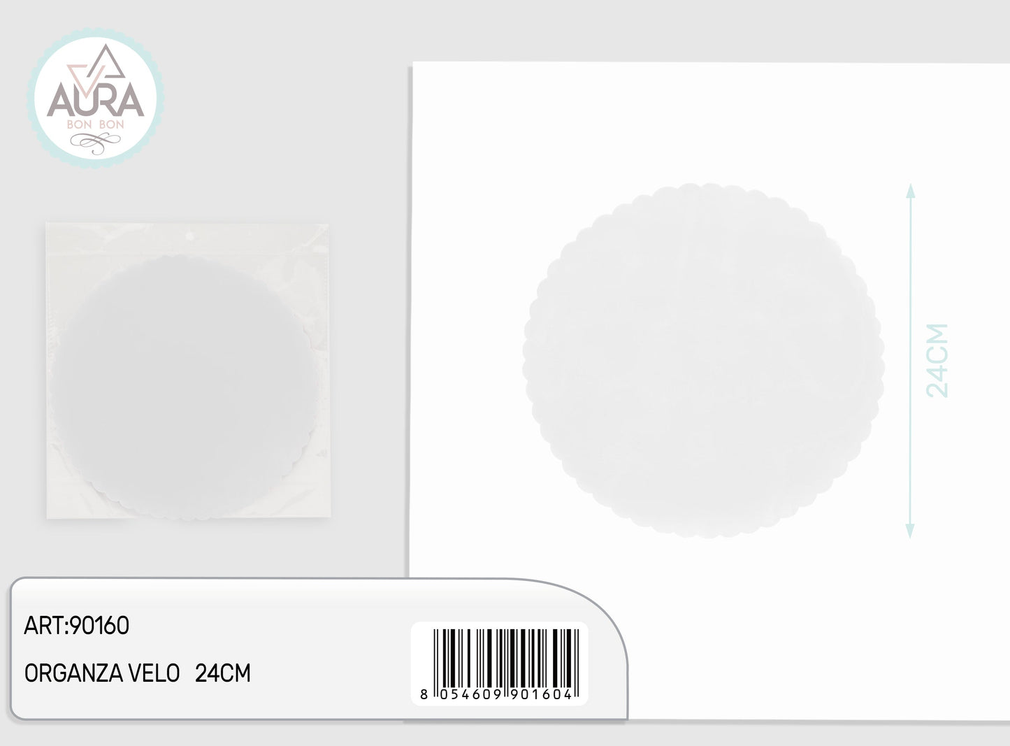 Velo organza 50pz 24cm bianco