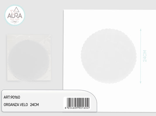 Velo organza 50pz 24cm bianco