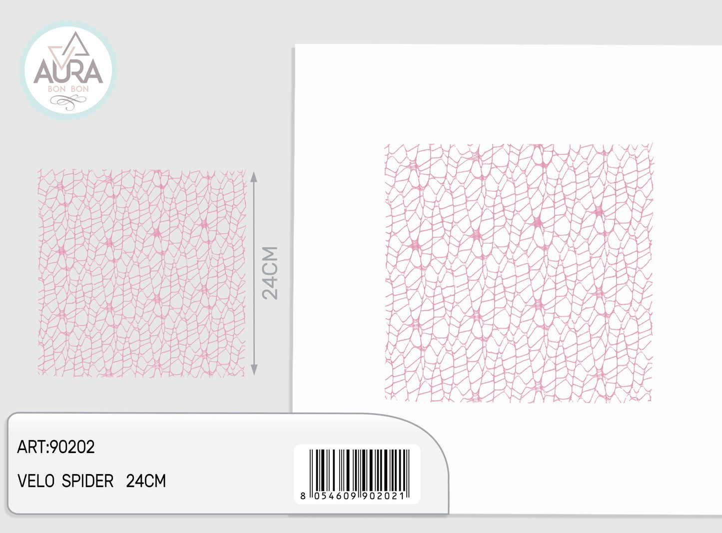 Velo spider quadrato 25pz rosa