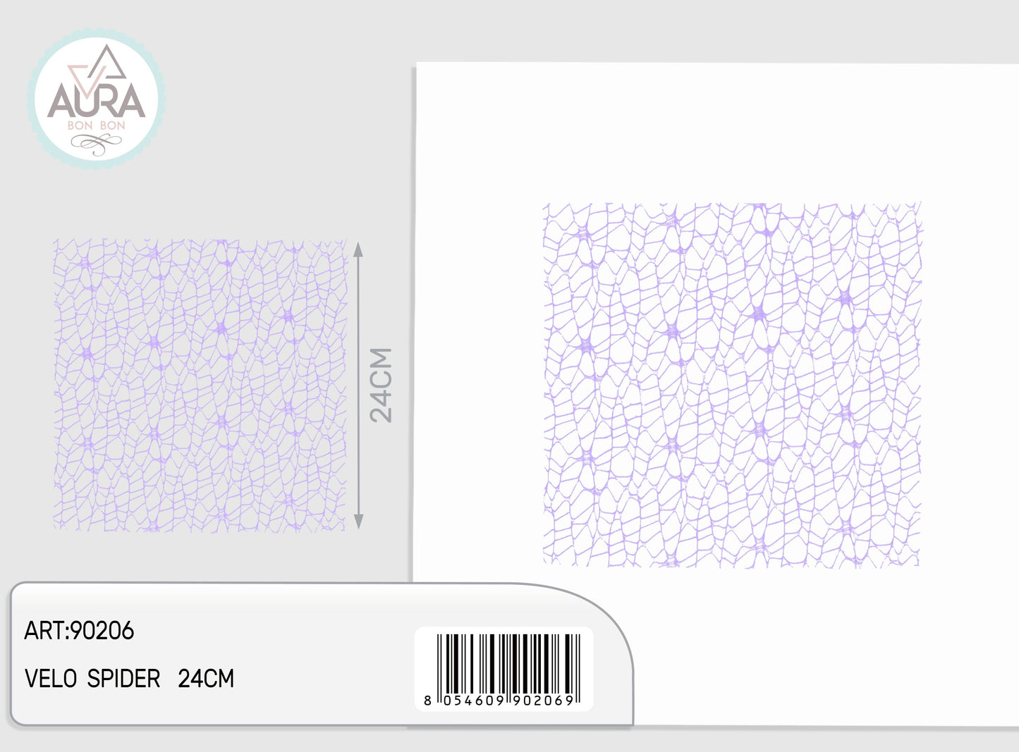 Velo spider quadrato 25pz lilla