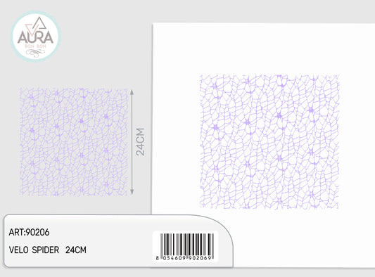 Velo spider quadrato 25pz lilla