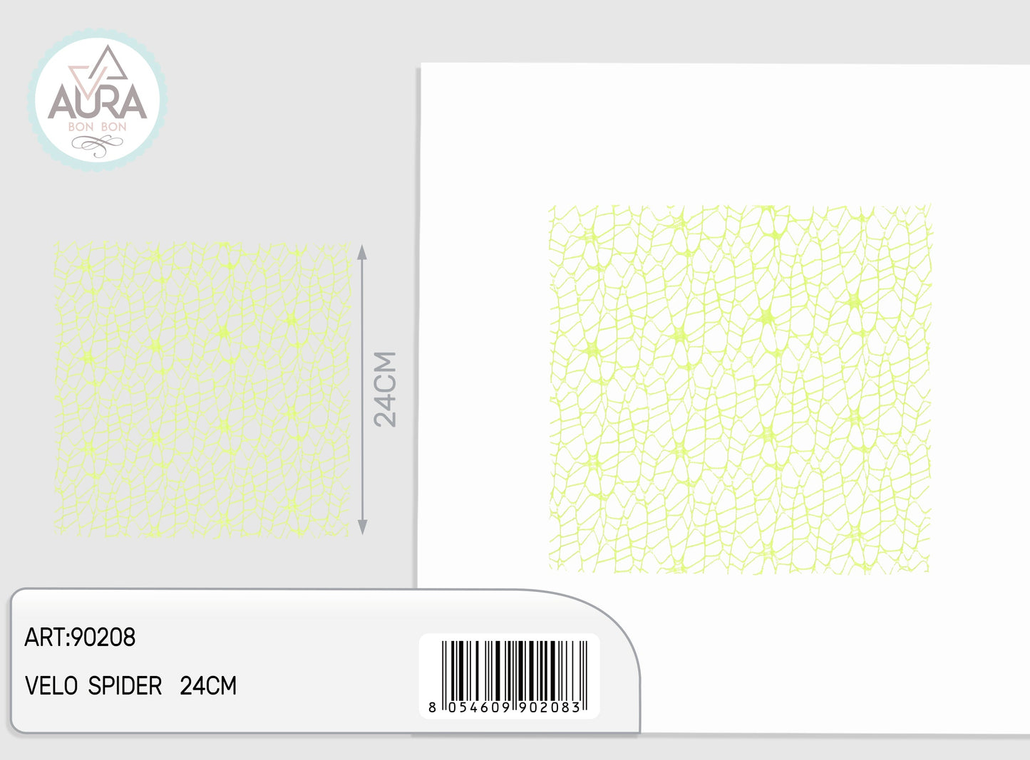 Velo spider quadrato 25pz verde chiaro