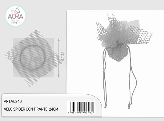 velo spider con tirante 24cm argento