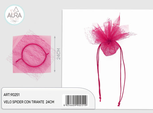 velo spider con tirante 24cm fucsia