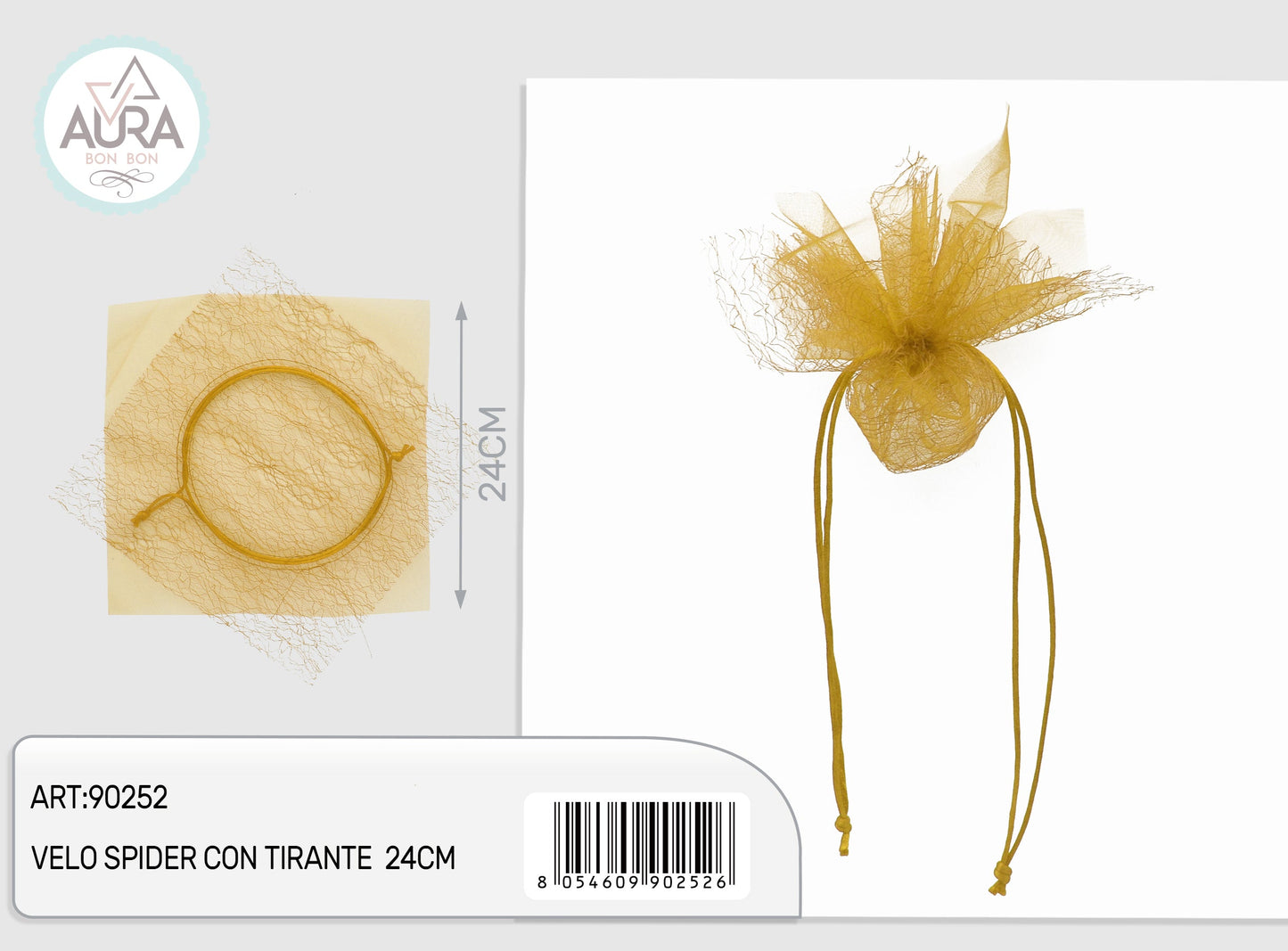 velo spider con tirante 24cm oro