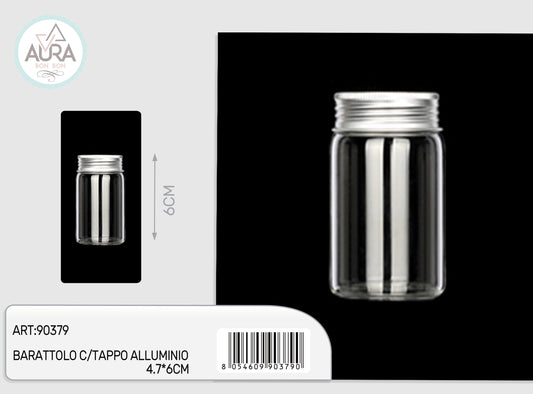 barattolo in vetro con tappo alluminio 4,7x6cm