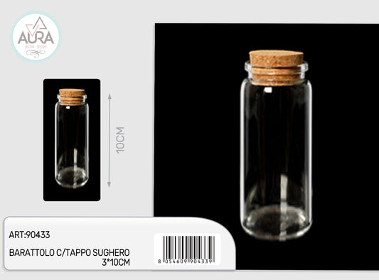 barattolo in vetro con tappo sughero 3x10cm